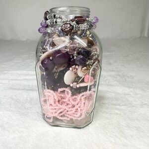 Vintage Modern Jewelry Lot Mixed Beads Necklace Bracelet Pink Purple Boho TikTok